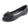 image:imageFEVERSOLE Womens Round Toe Soft Cute Dress Ballet FlatsBlack Satin Twist Bow