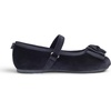 image:imageFEVERSOLE Girls Cute Dress Mary Jane Shoes Bow Tie Sunday Holiday Ballet FlatsBlack Velvet Tribow Maryjane