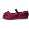 image:imageFEVERSOLE Girls Cute Dress Mary Jane Shoes Bow Tie Sunday Holiday Ballet FlatsBurgundy Velvet Tribow Maryjane