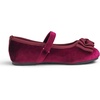 image:imageFEVERSOLE Girls Cute Dress Mary Jane Shoes Bow Tie Sunday Holiday Ballet FlatsBurgundy Velvet Tribow Maryjane