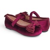image:imageFEVERSOLE Girls Cute Dress Mary Jane Shoes Bow Tie Sunday Holiday Ballet FlatsBurgundy Velvet Tribow Maryjane