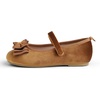 image:imageFEVERSOLE Girls Cute Dress Mary Jane Shoes Bow Tie Sunday Holiday Ballet FlatsCamel Velvet Tribow Maryjane