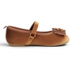 image:imageFEVERSOLE Girls Cute Dress Mary Jane Shoes Bow Tie Sunday Holiday Ballet FlatsCamel Velvet Tribow Maryjane
