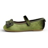 image:imageFEVERSOLE Girls Cute Dress Mary Jane Shoes Bow Tie Sunday Holiday Ballet FlatsGreen Velvet Tribow Maryjane