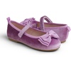 image:imageFEVERSOLE Girls Cute Dress Mary Jane Shoes Bow Tie Sunday Holiday Ballet FlatsLilac Velvet Tribow Maryjane