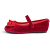 image:imageFEVERSOLE Girls Cute Dress Mary Jane Shoes Bow Tie Sunday Holiday Ballet FlatsRed Velvet Tribow Maryjane