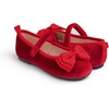 image:imageFEVERSOLE Girls Cute Dress Mary Jane Shoes Bow Tie Sunday Holiday Ballet FlatsRed Velvet Tribow Maryjane