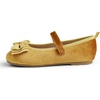 image:imageFEVERSOLE Girls Cute Dress Mary Jane Shoes Bow Tie Sunday Holiday Ballet FlatsYellow Velvet Tribow Maryjane