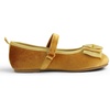 image:imageFEVERSOLE Girls Cute Dress Mary Jane Shoes Bow Tie Sunday Holiday Ballet FlatsYellow Velvet Tribow Maryjane