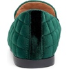 image:imageFEVERSOLE Womens Fashion Comfortable Penny Loafer Buckle Dressy ShoesGreen Velvet Quilted