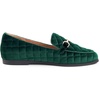 image:imageFEVERSOLE Womens Fashion Comfortable Penny Loafer Buckle Dressy ShoesGreen Velvet Quilted