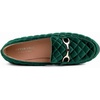 image:imageFEVERSOLE Womens Fashion Comfortable Penny Loafer Buckle Dressy ShoesGreen Velvet Quilted