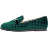 image:imageFEVERSOLE Womens Fashion Comfortable Penny Loafer Buckle Dressy ShoesGreen Velvet Quilted