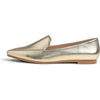 image:imageFEVERSOLE Womens Loafer Flat Pointed Fashion Slip On Comfort Driving Office ShoesGrain Pu Gold