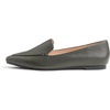 image:imageFEVERSOLE Womens Loafer Flat Pointed Fashion Slip On Comfort Driving Office ShoesGrain Pu Olive