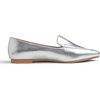 image:imageFEVERSOLE Womens Loafer Flat Pointed Fashion Slip On Comfort Driving Office ShoesGrain Pu Silver