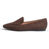 image:imageFEVERSOLE Womens Loafer Flat Pointed Fashion Slip On Comfort Soft Driving Office ShoesBrown Faux Suede
