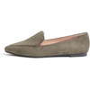 image:imageFEVERSOLE Womens Loafer Flat Pointed Fashion Slip On Comfort Soft Driving Office ShoesOlive Faux Suede