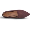image:imageFEVERSOLE Womens Loafer Flat Pointed Fashion Slip On Comfort Soft Driving Office ShoesPlum Faux Suede