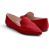 image:imageFEVERSOLE Womens Loafer Flat Pointed Fashion Slip On Comfort Soft Driving Office ShoesRed Faux Suede
