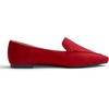 image:imageFEVERSOLE Womens Loafer Flat Pointed Fashion Slip On Comfort Soft Driving Office ShoesRed Faux Suede