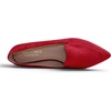 image:imageFEVERSOLE Womens Loafer Flat Pointed Fashion Slip On Comfort Soft Driving Office ShoesRed Faux Suede