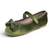 Green Velvet Tri-bow Maryjane