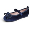 Navy Velvet Tri-bow Maryjane