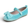 Sky Blue Velvet Tri-bow Maryjane