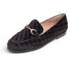 image:imageFEVERSOLE Womens Fashion Comfortable Penny Loafer Buckle Dressy ShoesBrown Velvet Quilted