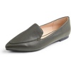 image:imageFEVERSOLE Womens Loafer Flat Pointed Fashion Slip On Comfort Driving Office ShoesGrain Pu Olive