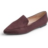 image:imageFEVERSOLE Womens Loafer Flat Pointed Fashion Slip On Comfort Soft Driving Office ShoesPlum Faux Suede