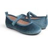 image:imageFEVERSOLE Girls Cute Dress Mary Jane Shoes Soft Party Holiday Ballet FlatsLake Blue Velvet Loop Maryjane