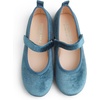 image:imageFEVERSOLE Girls Cute Dress Mary Jane Shoes Soft Party Holiday Ballet FlatsLake Blue Velvet Loop Maryjane