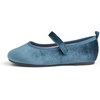 image:imageFEVERSOLE Girls Cute Dress Mary Jane Shoes Soft Party Holiday Ballet FlatsLake Blue Velvet Loop Maryjane