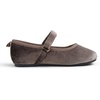 image:imageFEVERSOLE Girls Cute Dress Mary Jane Shoes Soft Party Holiday Ballet FlatsLight Brown Velvet Loop Maryjane