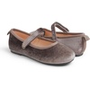 image:imageFEVERSOLE Girls Cute Dress Mary Jane Shoes Soft Party Holiday Ballet FlatsLight Brown Velvet Loop Maryjane