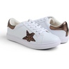 image:imageFEVERSOLE Womens Colorful Star Lace Up Sneaker By Warm Lined Vegan Leather for Winter Party HolidayWhite Glitter Brown Star