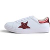 image:imageFEVERSOLE Womens Colorful Star Lace Up Sneaker By Warm Lined Vegan Leather for Winter Party HolidayWhite Glitter Burgundy Star