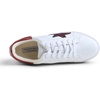 image:imageFEVERSOLE Womens Colorful Star Lace Up Sneaker By Warm Lined Vegan Leather for Winter Party HolidayWhite Glitter Burgundy Star