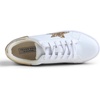image:imageFEVERSOLE Womens Colorful Star Lace Up Sneaker By Warm Lined Vegan Leather for Winter Party HolidayWhite Glitter Gold Star
