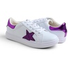 image:imageFEVERSOLE Womens Colorful Star Lace Up Sneaker By Warm Lined Vegan Leather for Winter Party HolidayWhite Glitter Purple Star