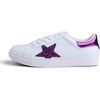 image:imageFEVERSOLE Womens Colorful Star Lace Up Sneaker By Warm Lined Vegan Leather for Winter Party HolidayWhite Glitter Purple Star