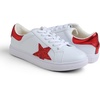 image:imageFEVERSOLE Womens Colorful Star Lace Up Sneaker By Warm Lined Vegan Leather for Winter Party HolidayWhite Glitter Red Star