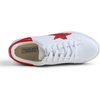 image:imageFEVERSOLE Womens Colorful Star Lace Up Sneaker By Warm Lined Vegan Leather for Winter Party HolidayWhite Glitter Red Star