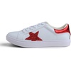 image:imageFEVERSOLE Womens Colorful Star Lace Up Sneaker By Warm Lined Vegan Leather for Winter Party HolidayWhite Glitter Red Star
