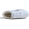 image:imageFEVERSOLE Womens Colorful Star Lace Up Sneaker By Warm Lined Vegan Leather for Winter Party HolidayWhite Glitter Silver Star
