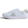 image:imageFEVERSOLE Womens Colorful Star Lace Up Sneaker By Warm Lined Vegan Leather for Winter Party HolidayWhite Glitter Silver Star