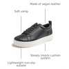 image:imageFEVERSOLE Womens Comfort Lightweight Sneaker Vegan Leather Platform Casual Walking ShoesBlack Vegan Leather