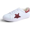 White Glitter Burgundy Star